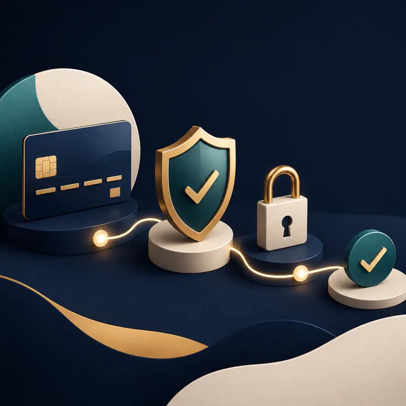 Secure digital payment and verification illustration